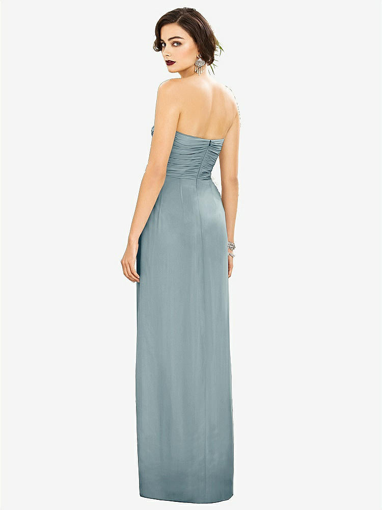 【STYLE: TH034】Strapless Draped Chiffon Maxi Dress - Lila【COLOR: Morning Sky】