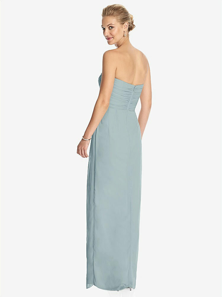 【STYLE: TH034】Strapless Draped Chiffon Maxi Dress - Lila【COLOR: Morning Sky】