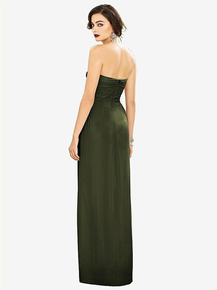 【STYLE: TH034】Strapless Draped Chiffon Maxi Dress - Lila【COLOR: Olive Green】