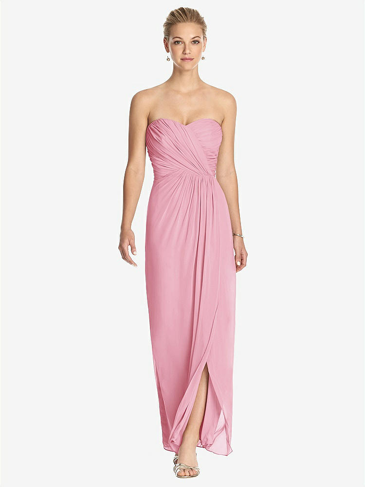 【STYLE: TH034】Strapless Draped Chiffon Maxi Dress - Lila【COLOR: Peony Pink】