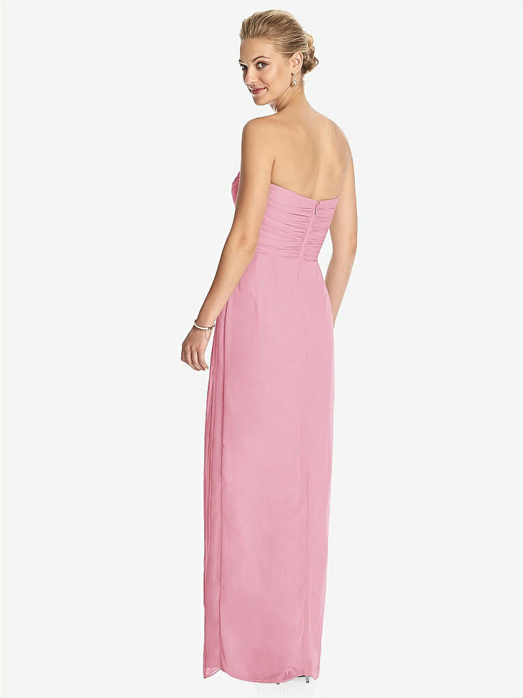 【STYLE: TH034】Strapless Draped Chiffon Maxi Dress - Lila【COLOR: Peony Pink】
