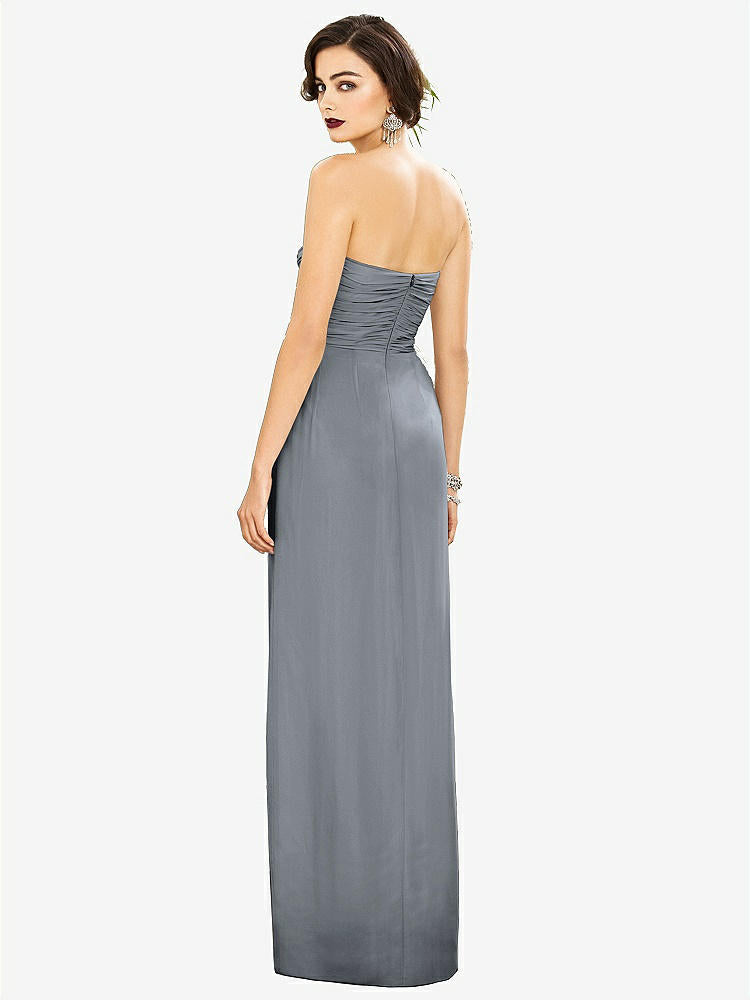 【NEW】【STYLE: TH034】ストラップレス ドレープ シフォン マキシ ドレス - リラ【COLOR: Platinum】【SIZE: 00-30W】
