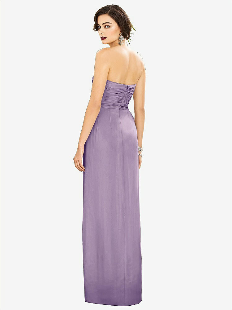 【STYLE: TH034】Strapless Draped Chiffon Maxi Dress - Lila【COLOR: Pale Purple】