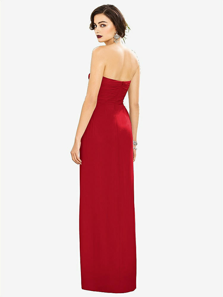 【NEW】【STYLE: TH034】ストラップレス ドレープ シフォン マキシ ドレス - リラ【COLOR: Parisian Red】【SIZE: 00-30W】
