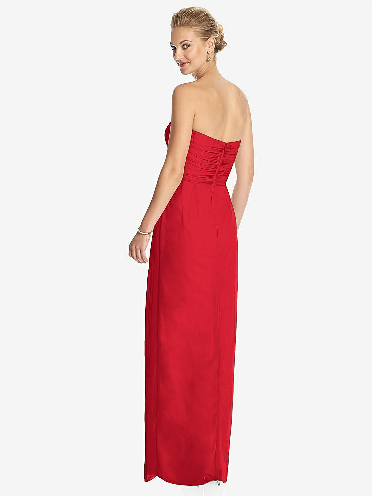 【NEW】【STYLE: TH034】ストラップレス ドレープ シフォン マキシ ドレス - リラ【COLOR: Parisian Red】【SIZE: 00-30W】