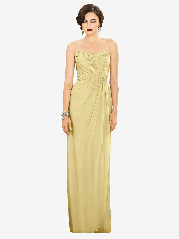 【STYLE: TH034】Strapless Draped Chiffon Maxi Dress - Lila【COLOR: Pale Yellow】