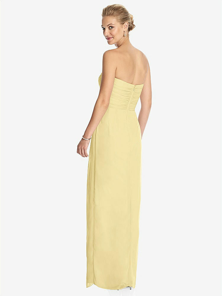 【STYLE: TH034】Strapless Draped Chiffon Maxi Dress - Lila【COLOR: Pale Yellow】