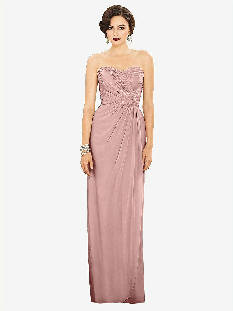 【STYLE: TH034】Strapless Draped Chiffon Maxi Dress - Lila【COLOR: Rose - PANTONE Rose Quartz】