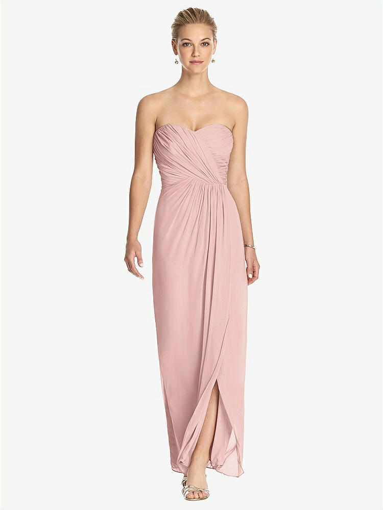 【STYLE: TH034】Strapless Draped Chiffon Maxi Dress - Lila【COLOR: Rose - PANTONE Rose Quartz】