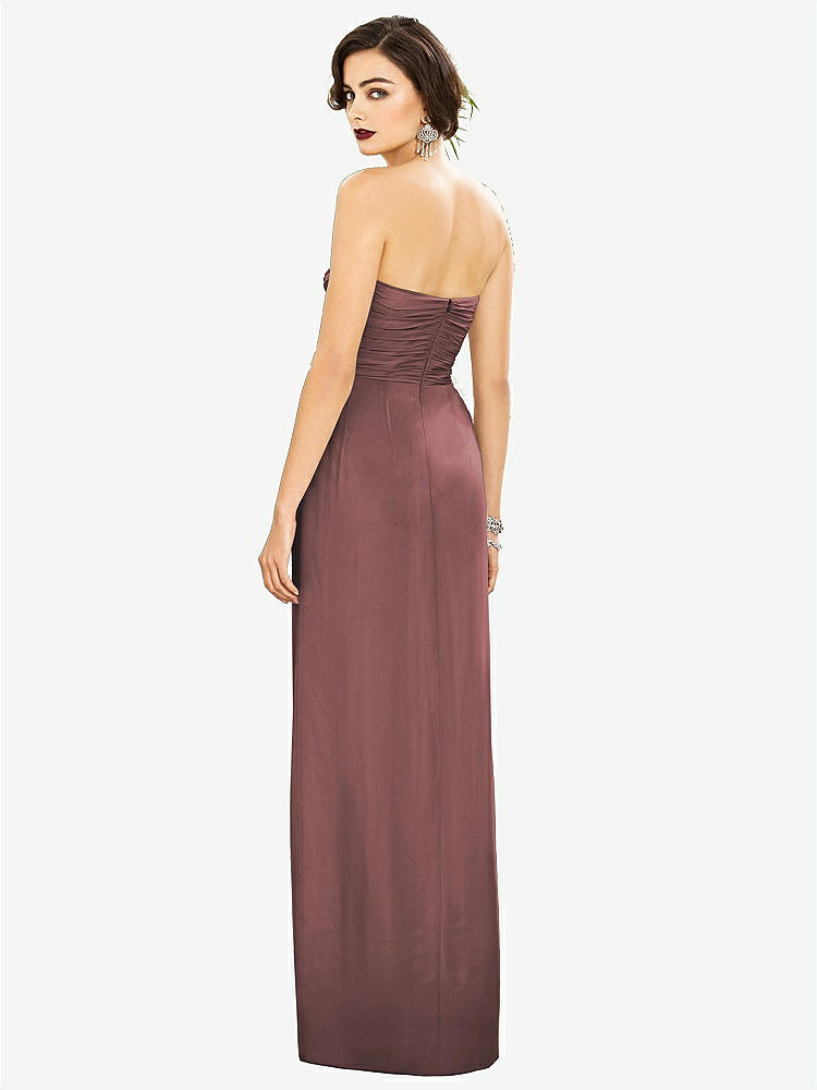 【STYLE: TH034】Strapless Draped Chiffon Maxi Dress - Lila【COLOR: Rosewood】