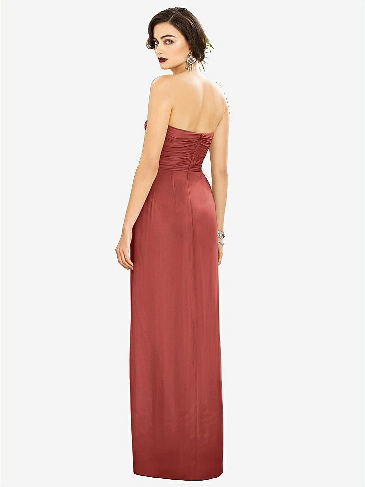【STYLE: TH034】Strapless Draped Chiffon Maxi Dress - Lila【COLOR: Coral Pink】