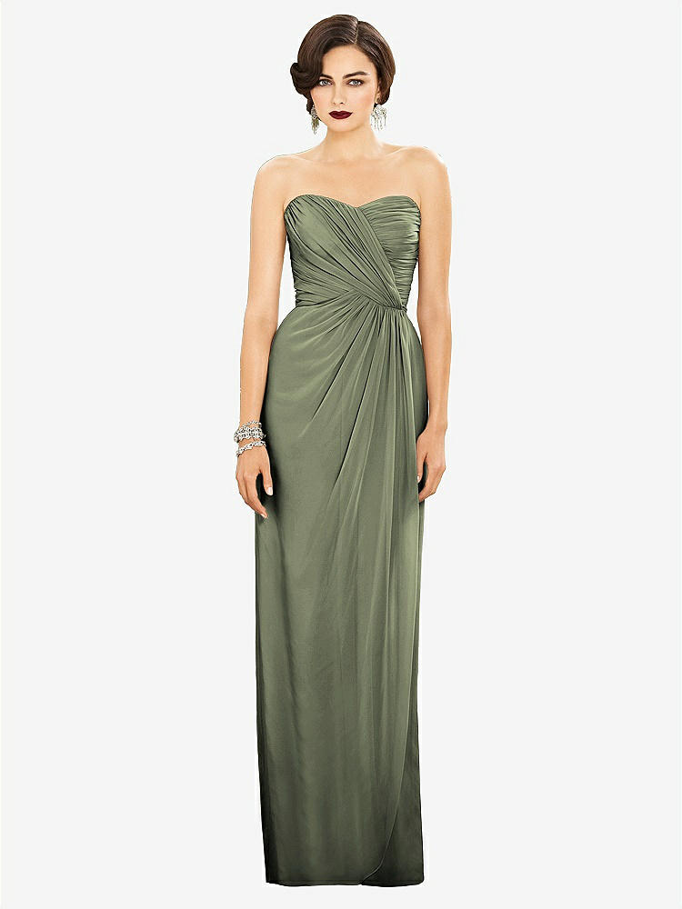 【STYLE: TH034】Strapless Draped Chiffon Maxi Dress - Lila【COLOR: Sage】