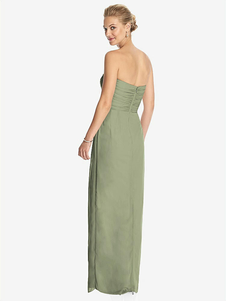 【STYLE: TH034】Strapless Draped Chiffon Maxi Dress - Lila【COLOR: Sage】