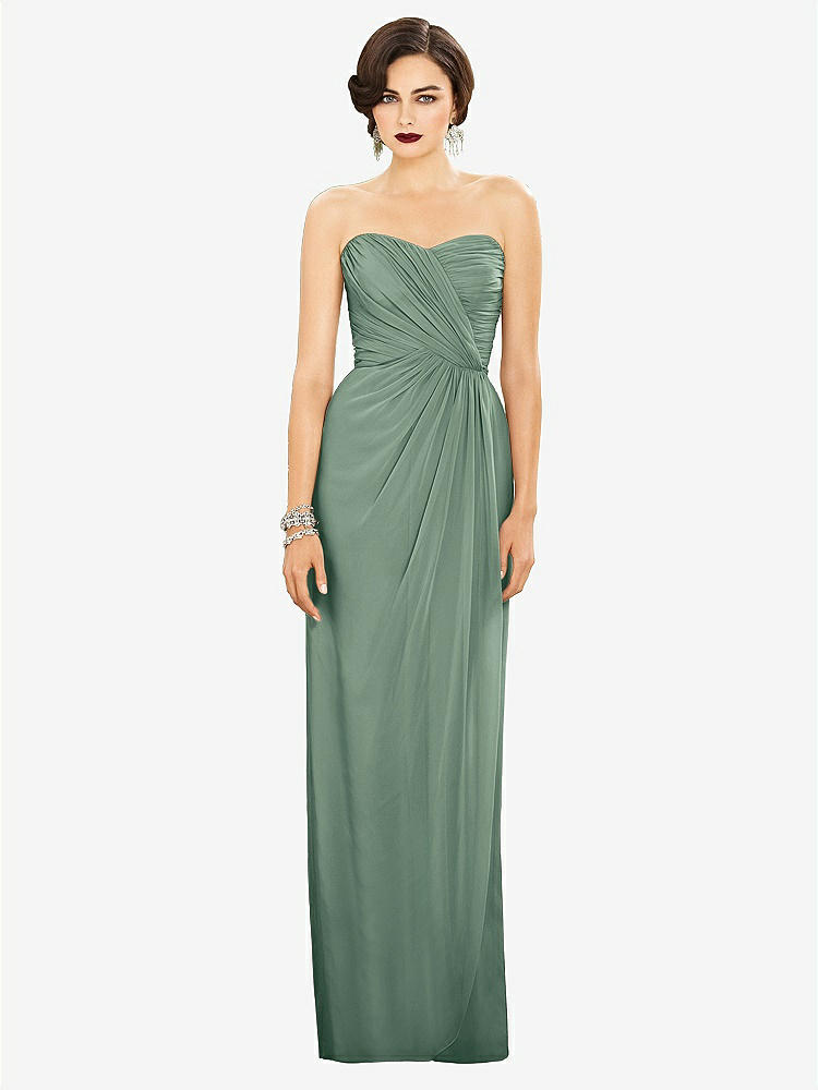 【STYLE: TH034】Strapless Draped Chiffon Maxi Dress - Lila【COLOR: Seagrass】