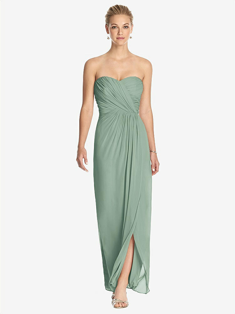 【STYLE: TH034】Strapless Draped Chiffon Maxi Dress - Lila【COLOR: Seagrass】