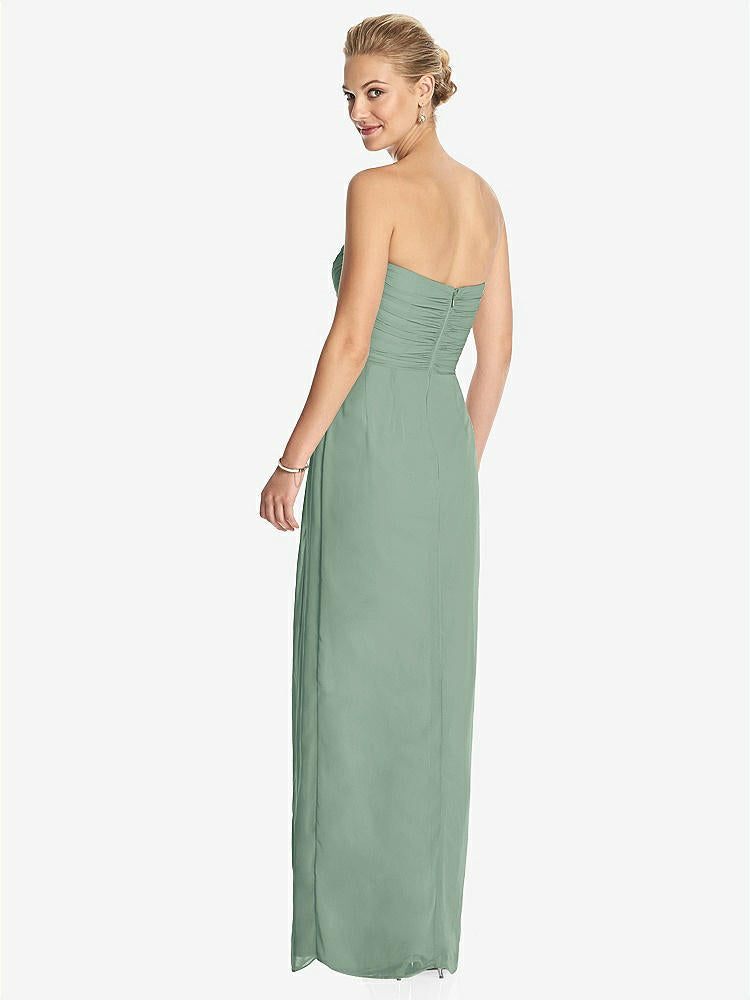 【STYLE: TH034】Strapless Draped Chiffon Maxi Dress - Lila【COLOR: Seagrass】
