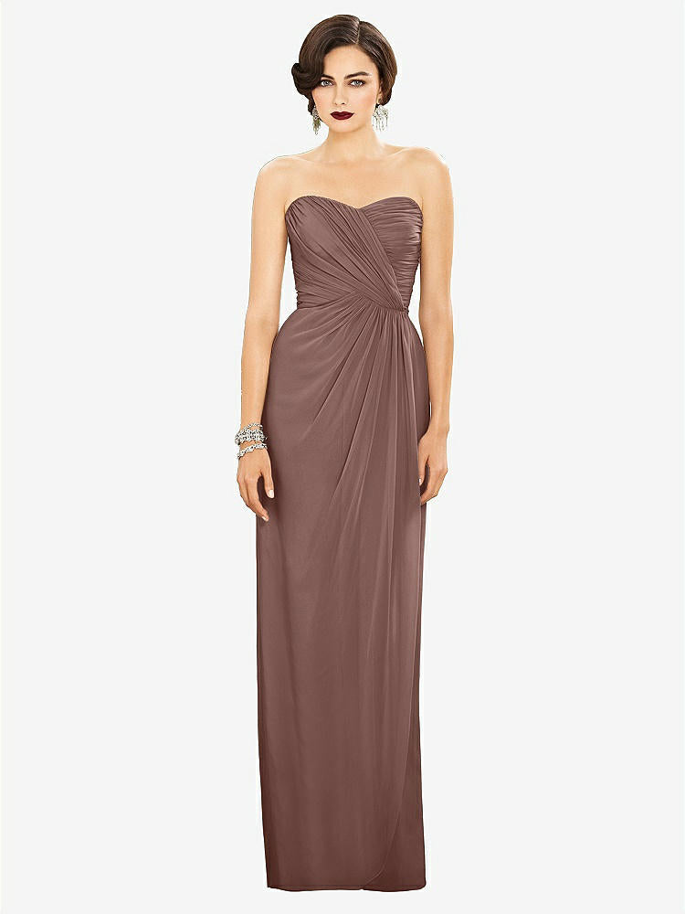 【STYLE: TH034】Strapless Draped Chiffon Maxi Dress - Lila【COLOR: Sienna】