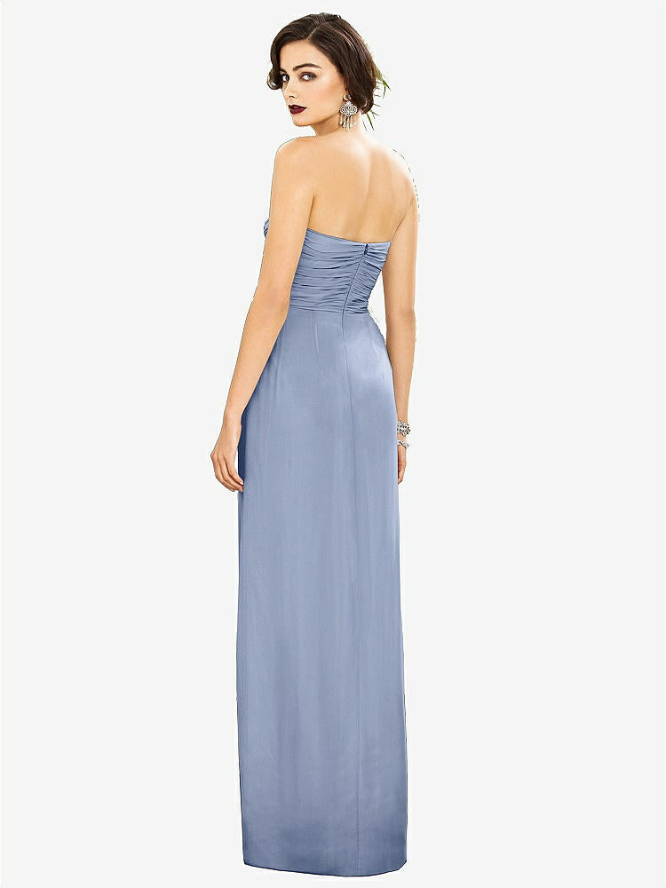 【STYLE: TH034】Strapless Draped Chiffon Maxi Dress - Lila【COLOR: Sky Blue】