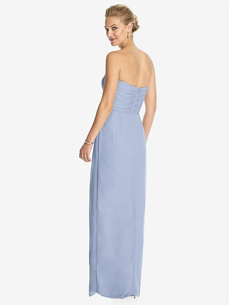【STYLE: TH034】Strapless Draped Chiffon Maxi Dress - Lila【COLOR: Sky Blue】