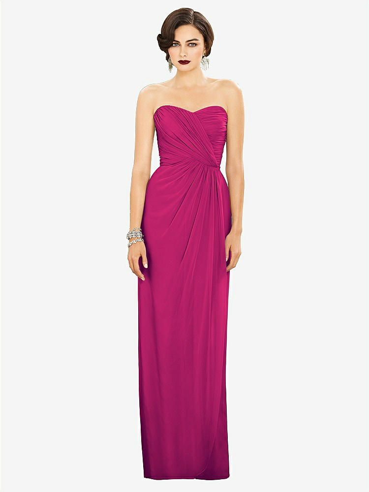【STYLE: TH034】Strapless Draped Chiffon Maxi Dress - Lila【COLOR: Think Pink】