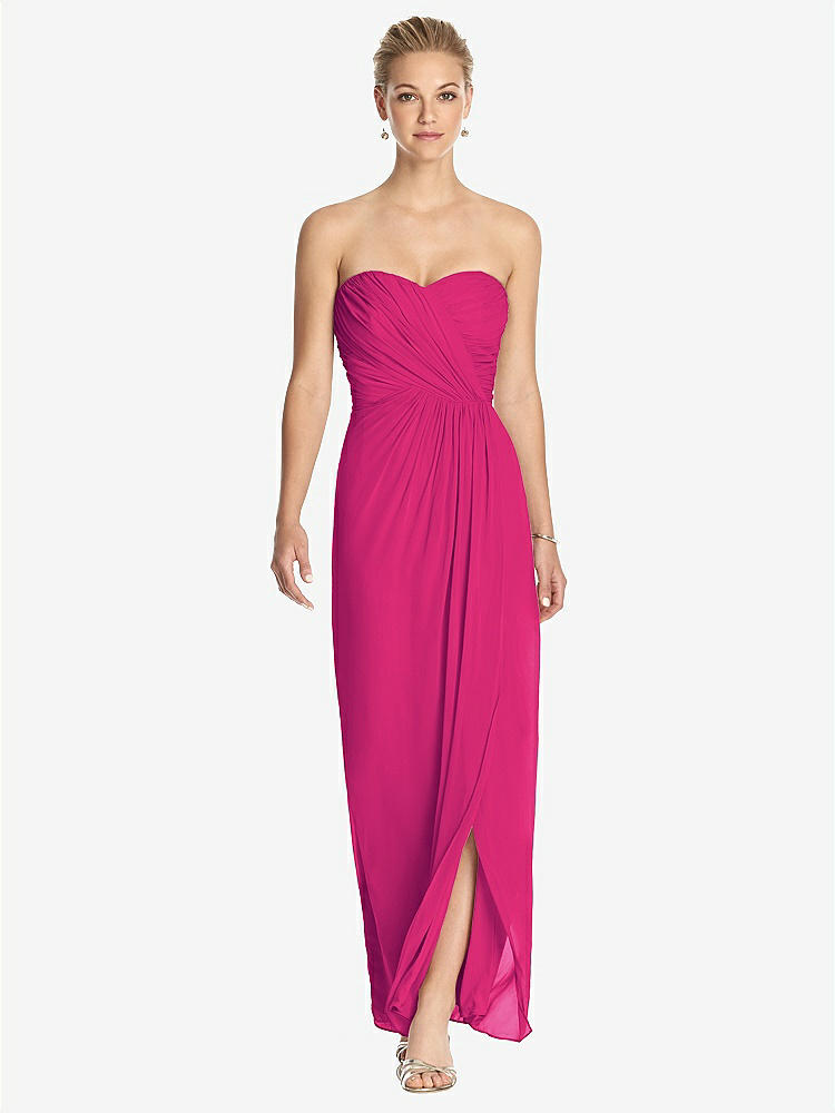【STYLE: TH034】Strapless Draped Chiffon Maxi Dress - Lila【COLOR: Think Pink】