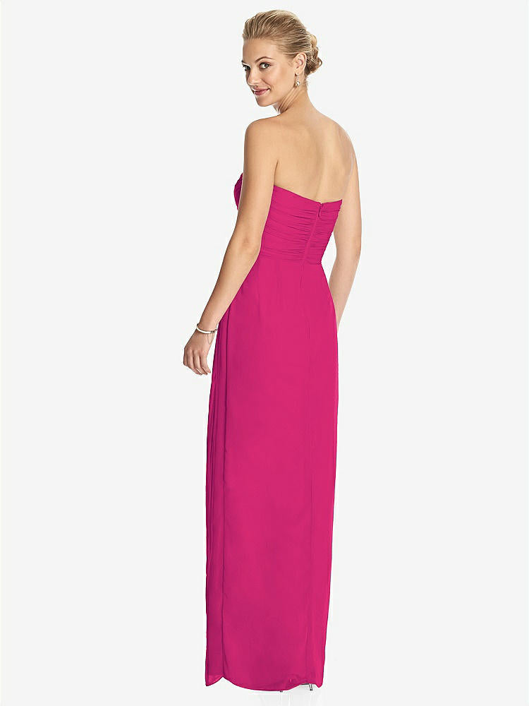 【STYLE: TH034】Strapless Draped Chiffon Maxi Dress - Lila【COLOR: Think Pink】