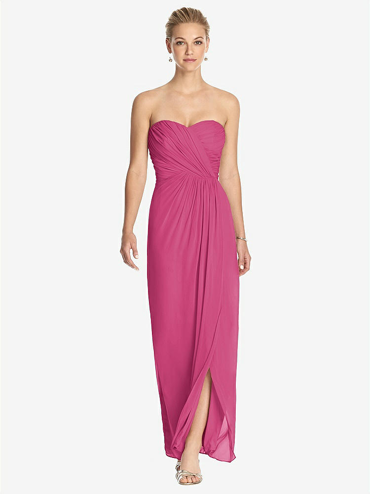 【STYLE: TH034】Strapless Draped Chiffon Maxi Dress - Lila【COLOR: Tea Rose】