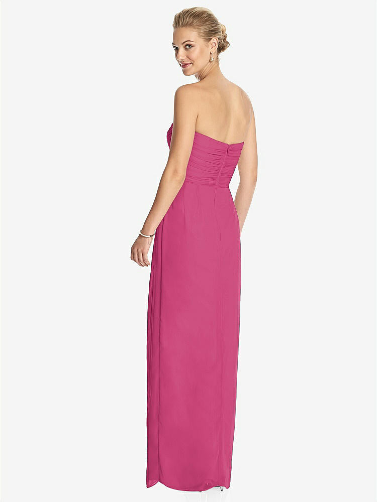 【STYLE: TH034】Strapless Draped Chiffon Maxi Dress - Lila【COLOR: Tea Rose】