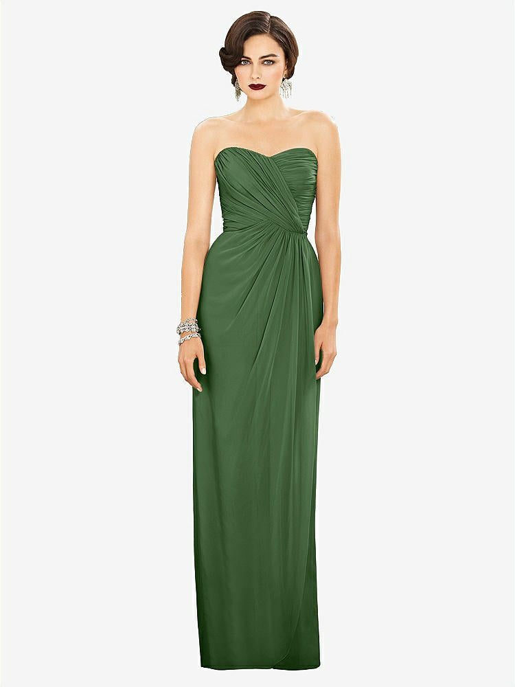 【STYLE: TH034】Strapless Draped Chiffon Maxi Dress - Lila【COLOR: Vineyard Green】