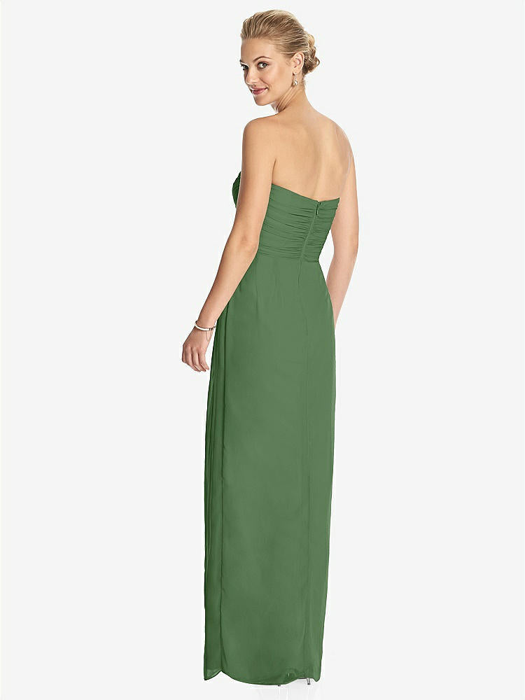 【STYLE: TH034】Strapless Draped Chiffon Maxi Dress - Lila【COLOR: Vineyard Green】