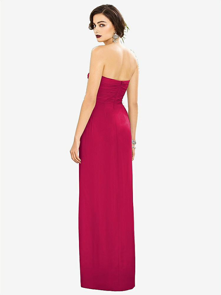【STYLE: TH034】Strapless Draped Chiffon Maxi Dress - Lila【COLOR: Vivid Pink】