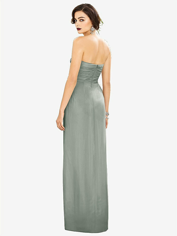【STYLE: TH034】Strapless Draped Chiffon Maxi Dress - Lila【COLOR: Willow Green】