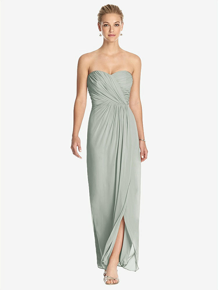 【STYLE: TH034】Strapless Draped Chiffon Maxi Dress - Lila【COLOR: Willow Green】