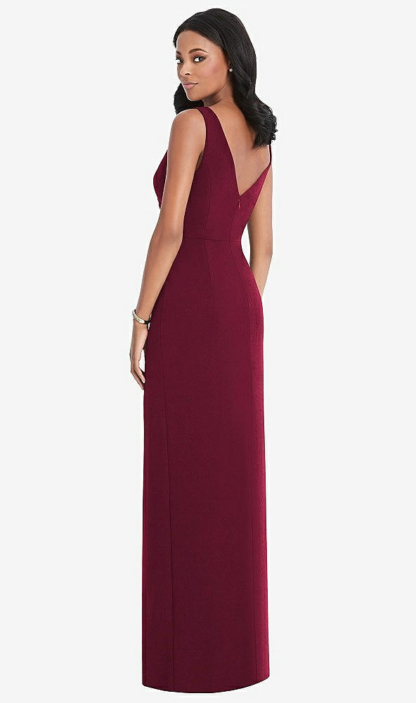 【NEW】【STYLE: TH036】ドレープ ラップ マキシ ドレス 前面 スリット - セナ【COLOR: Cabernet】【SIZE: 00-30W】