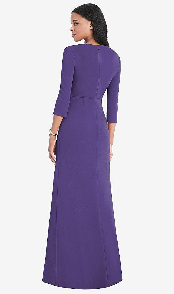 【STYLE: TH037】3/4 Sleeve V-Back Draped Wrap Maxi Dress - Yara【COLOR: Regalia - PANTONE Ultra Violet】