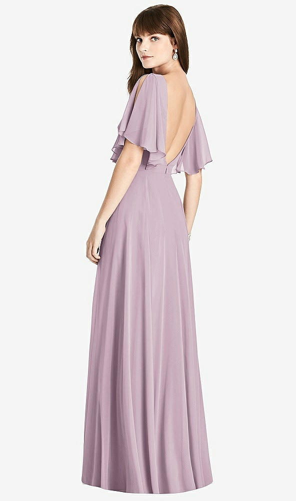 【STYLE: TH038】Split Sleeve Backless Maxi Dress - Lila【COLOR: Suede Rose】