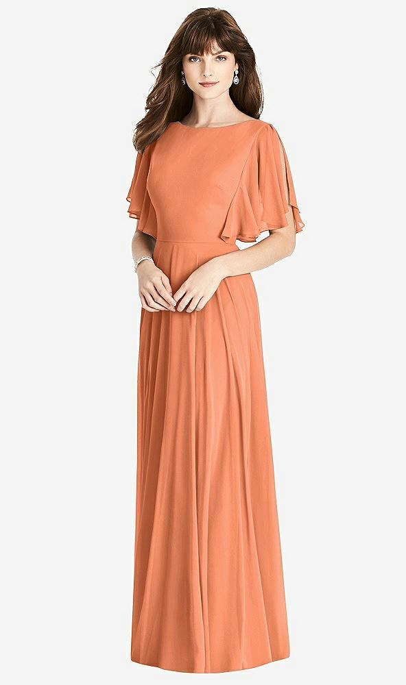 【STYLE: TH038】Split Sleeve Backless Maxi Dress - Lila【COLOR: Sweet Melon】