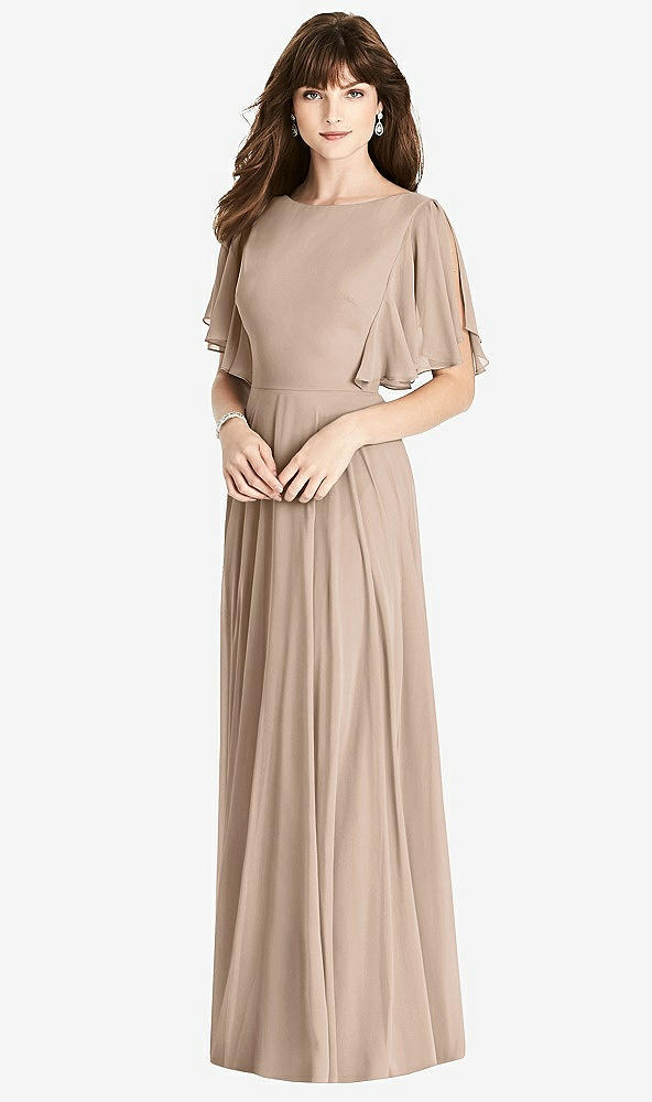 【STYLE: TH038】Split Sleeve Backless Maxi Dress - Lila【COLOR: Topaz】