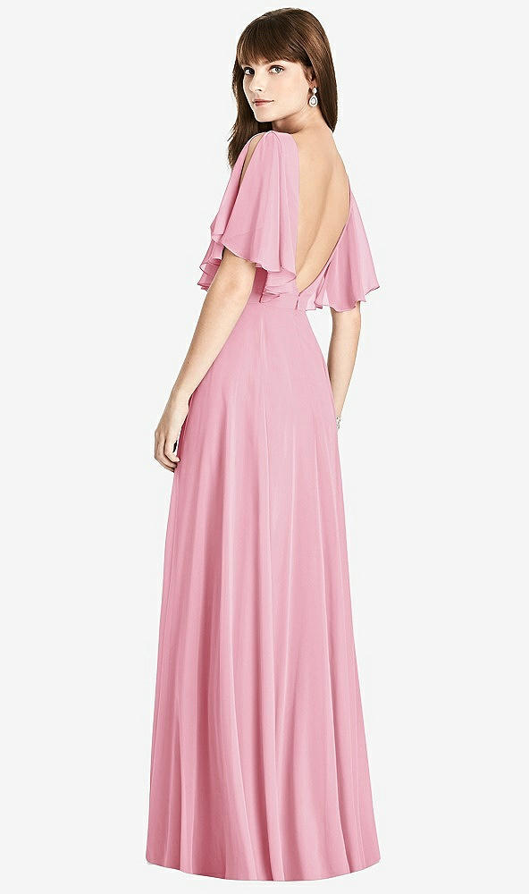 【STYLE: TH038】Split Sleeve Backless Maxi Dress - Lila【COLOR: Peony Pink】