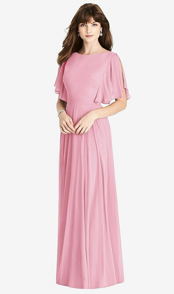 【STYLE: TH038】Split Sleeve Backless Maxi Dress - Lila【COLOR: Peony Pink】