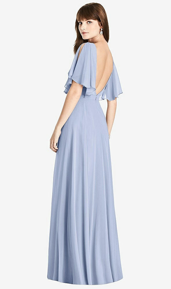 【STYLE: TH038】Split Sleeve Backless Maxi Dress - Lila【COLOR: Sky Blue】