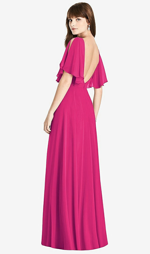 【STYLE: TH038】Split Sleeve Backless Maxi Dress - Lila【COLOR: Think Pink】