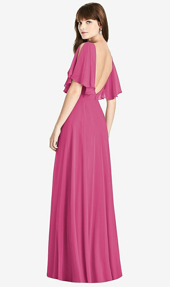 【STYLE: TH038】Split Sleeve Backless Maxi Dress - Lila【COLOR: Tea Rose】