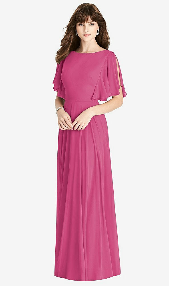 【STYLE: TH038】Split Sleeve Backless Maxi Dress - Lila【COLOR: Tea Rose】