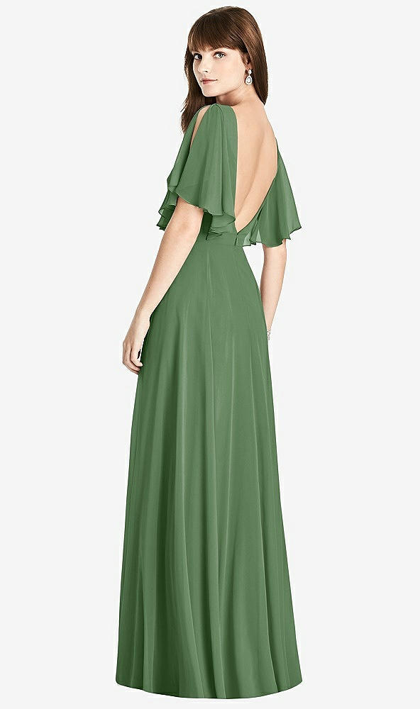 【STYLE: TH038】Split Sleeve Backless Maxi Dress - Lila【COLOR: Vineyard Green】