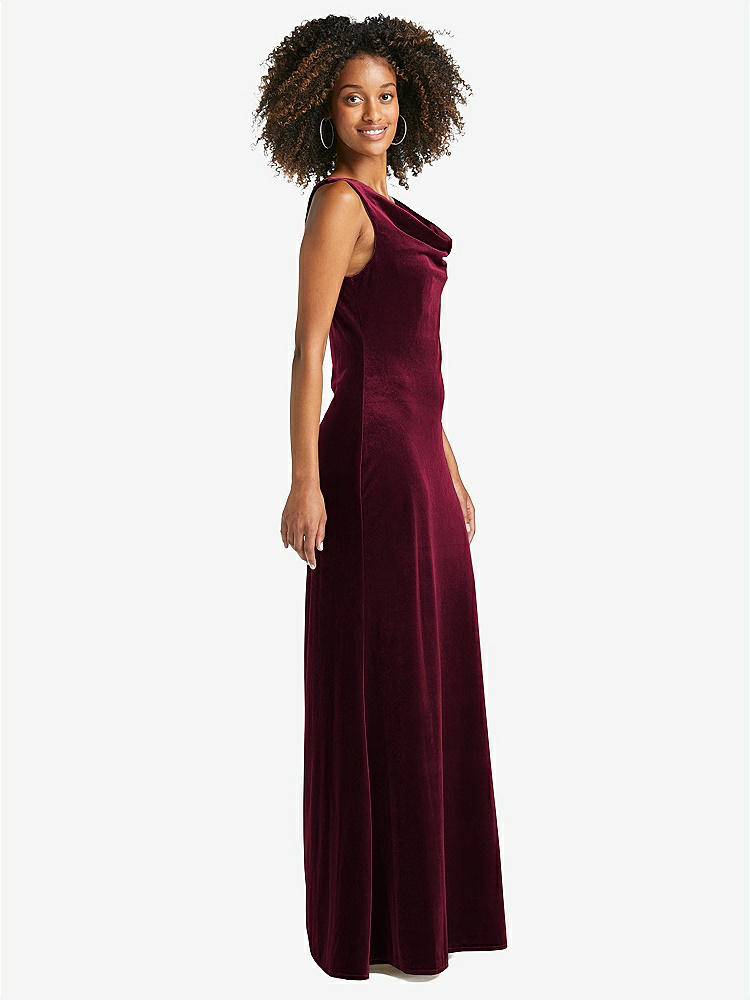 【STYLE: LB017】Cowl-Neck Velvet Maxi Tank Dress - Priya【COLOR: Cabernet】