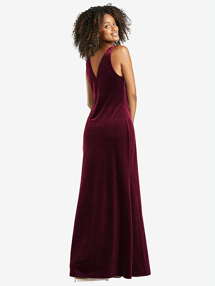 【STYLE: LB017】Cowl-Neck Velvet Maxi Tank Dress - Priya【COLOR: Cabernet】