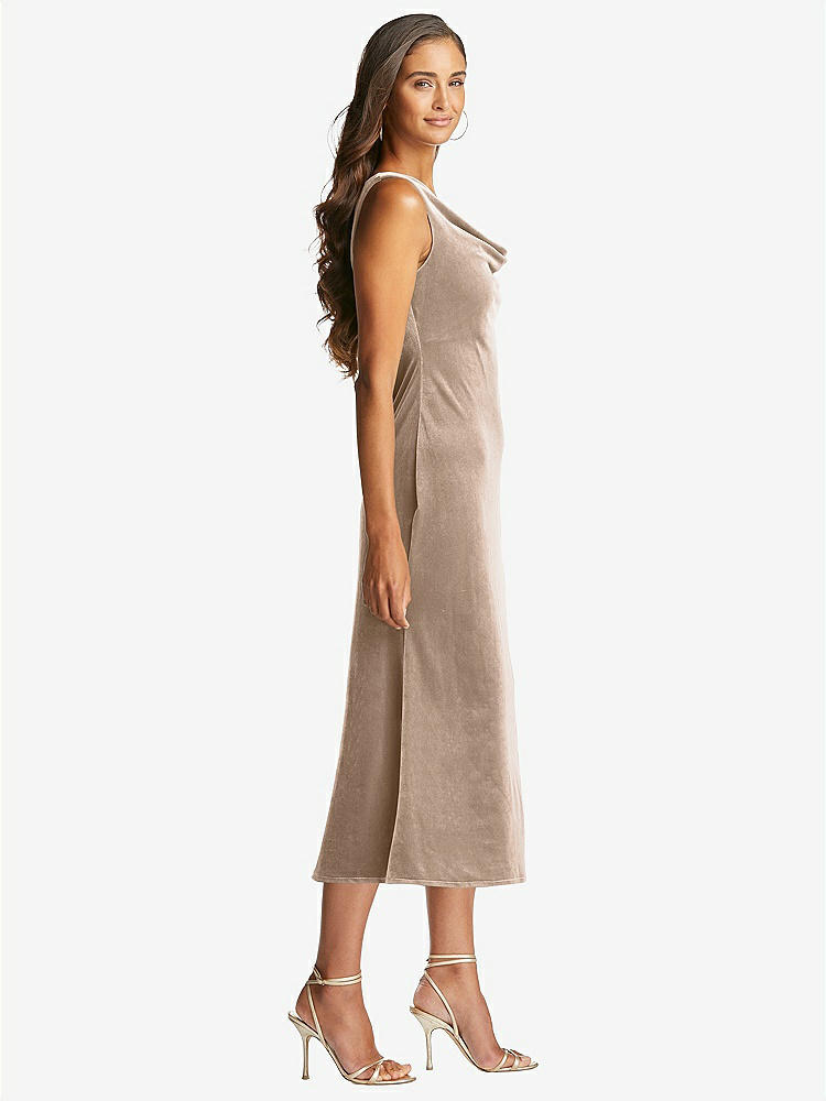 【STYLE: LB018】Cowl-Neck Velvet Midi Tank Dress - Rowan【COLOR: Topaz】