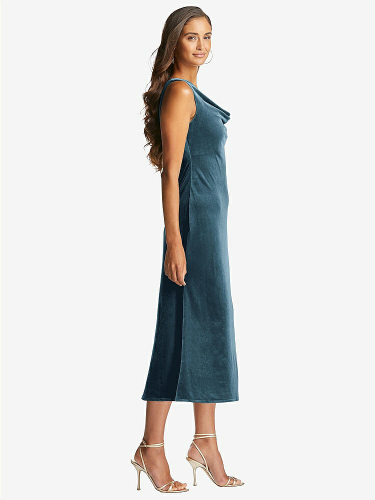 【NEW】【STYLE: LB018】カウルネック ベルベット MIDI タンク ドレス  -  ローワン【COLOR: Dutch Blue】【SIZE: 00-30W】