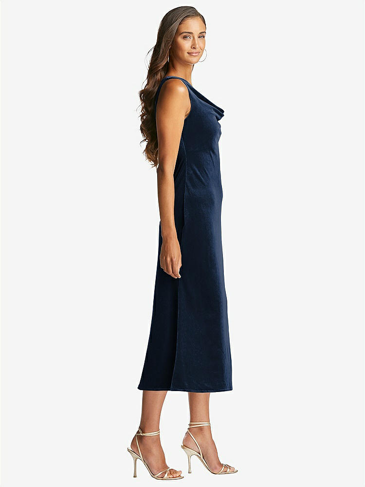 【NEW】【STYLE: LB018】カウルネック ベルベット MIDI タンク ドレス  -  ローワン【COLOR: Midnight Navy】【SIZE: 00-30W】